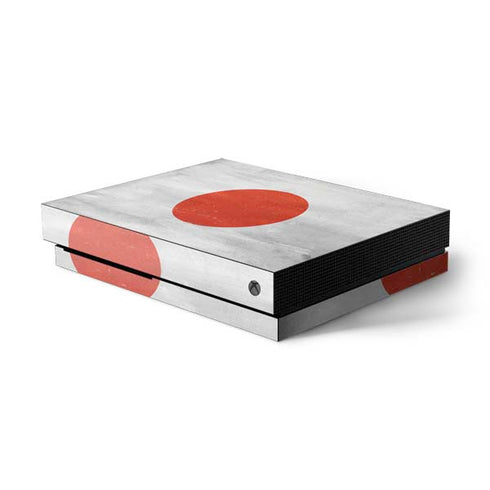 Japanese Flag Distressed Xbox One X Console Skin